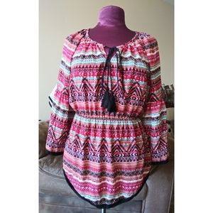 Self Esteem Tribal Aztec Printed Top